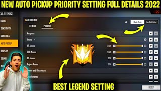 FREE FIRE PRIORITY SETTING FULL DETAILS | AUTO PICKUP PRIORITY SETTING FREE FIRE | AFTER OB32 UPDATE