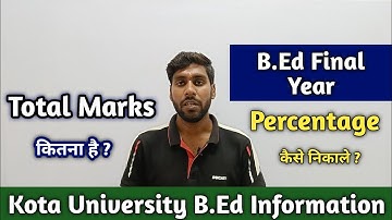 Kota University B.Ed Final Year Percentage Kaise Nikale || UOK B.Ed 2nd Year Percentage Kaise Nikale