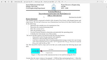 CE-340 project No.1 : Design Transmission line solver (TLS) via dynamic excel sheet