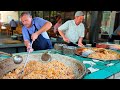 Three kinds of pilaf in three big pots l National dishes