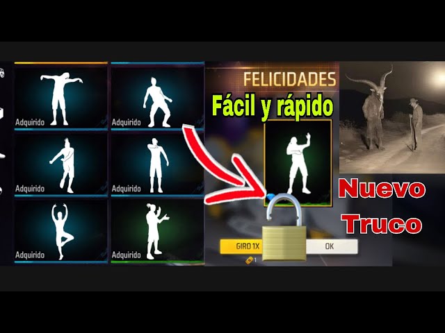 3 nuevos TRUCOS para conseguir todos los 🖤EMOTES gratis en FREE FIRE Fácil y Rápido class=