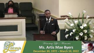 Ms. Artis Mae Byers - March 29, 2022-  Leevy's Funeral Home