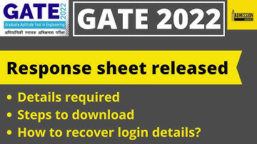 GATE 2022 response sheet out | Direct link here