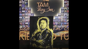 Nghệ sĩ vẽ tranh trình diễn Nguyễn Tiến vẽ tranh chân dung bằng kim tuyến  Thượng Tướng Lê Hữu Đức