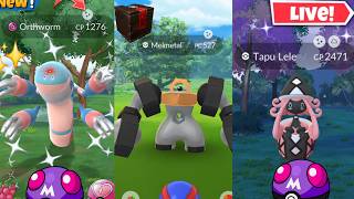 Hunting✨️Shiny Melmetal &amp; Orthworm, Tapu Lele Raid Hour in Pokemon Go