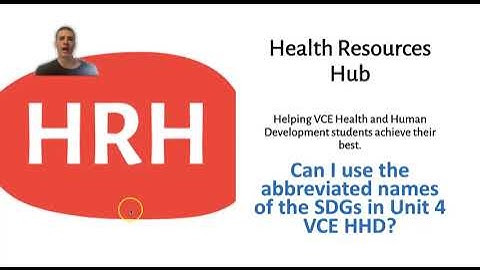 Can I use the abbreviated names of the SDGs in Unit 4 VCE Health and Human Development (HHD)?