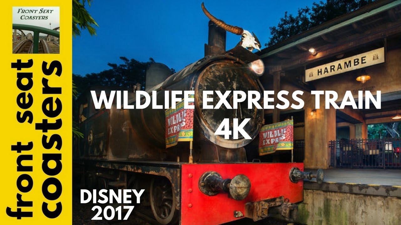Wildlife Express Train POV 4K Full On-Ride Animal Kingdom Disney World 2017 rollercoaster bleachers