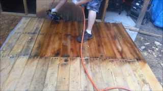 MOTOR OIL STAIN Shed from FREE pallets part 3