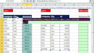 Excel Magic Trick 606: INDEX & MATCH Two Lookup Values