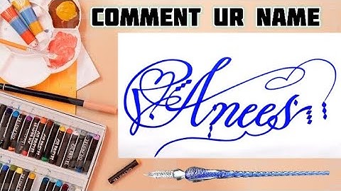 Anees Name Signature Calligraphy Status | How to Draw, Cursive Calligraphy with Cut Marker