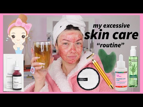 My skin care "routine" .. am I doing too much? 🫢 #skincareroutine