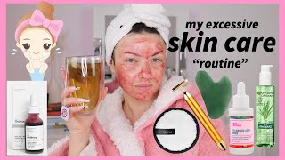 My skin care "routine" .. am I doing too much? 🫢 #skincareroutine