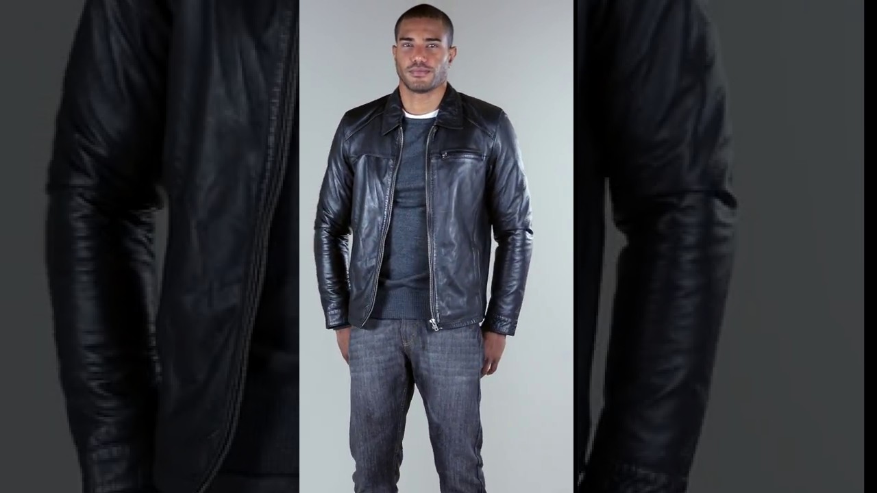 Studio - Men's Leather Harrington Jacket
