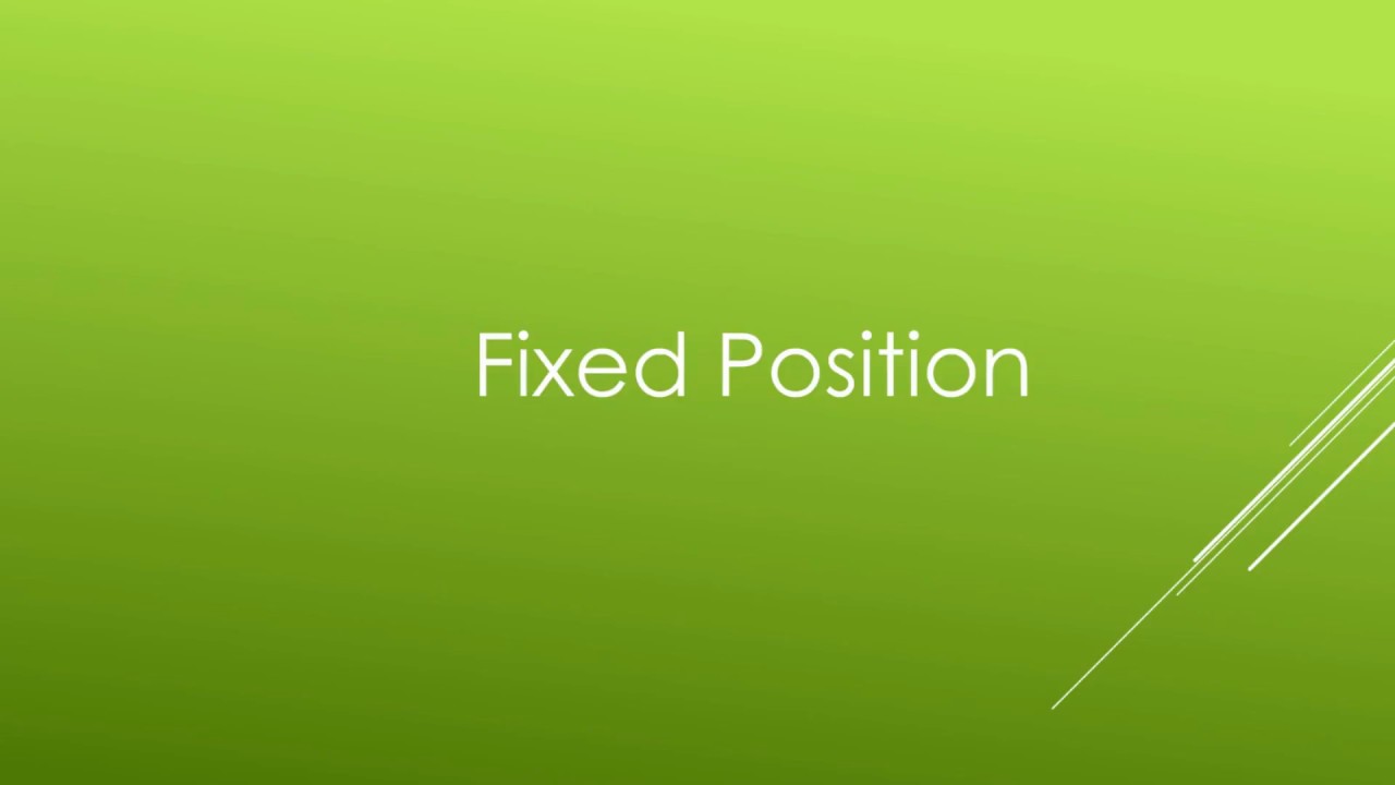 #Position Fixed, html/css français - YouTube
