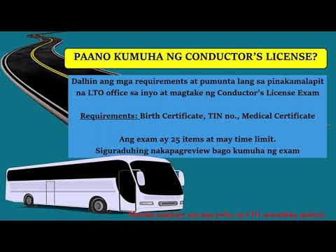 Conductor's License Exam Review (Tagalog)