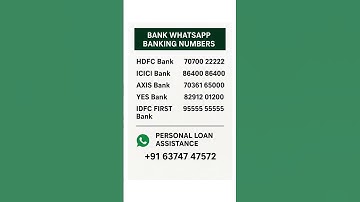 All Banks WhatsApp Banking Numbers | Check Balance, Loans & More in 1 Click 💬💸