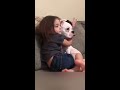 Girl cuddles her Dog on sofa..............Cute Friendship💞🌹💞🌹
