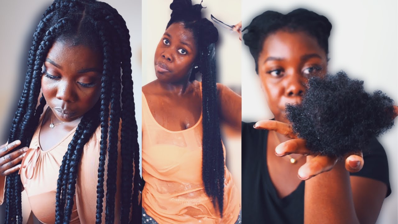TAKE DOWN 8 WEEKS JUMBO BRIADS, WASHING AND MOISTURZING MY TAILBONE NATURAL HAIR | Obaa Yaa Jones