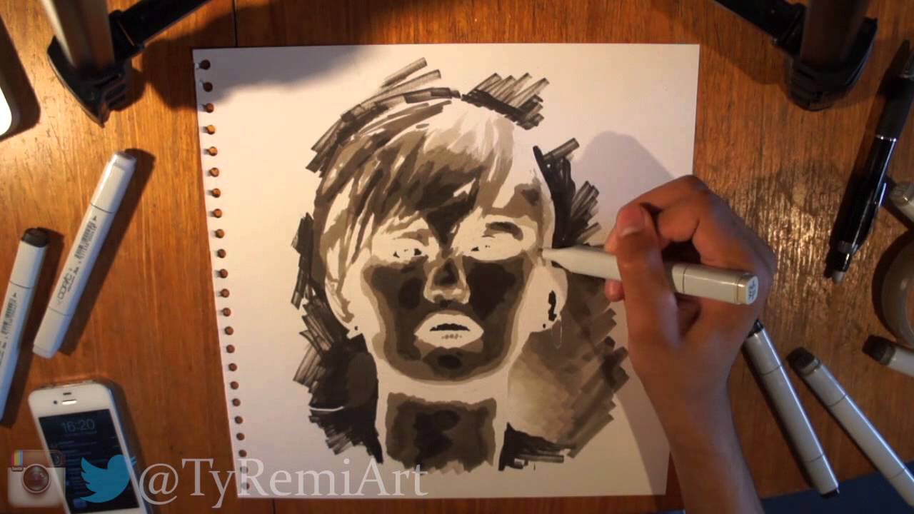 Reverse Miley Cyrus Drawing (by Tyler Remikie) @TyRemiArt