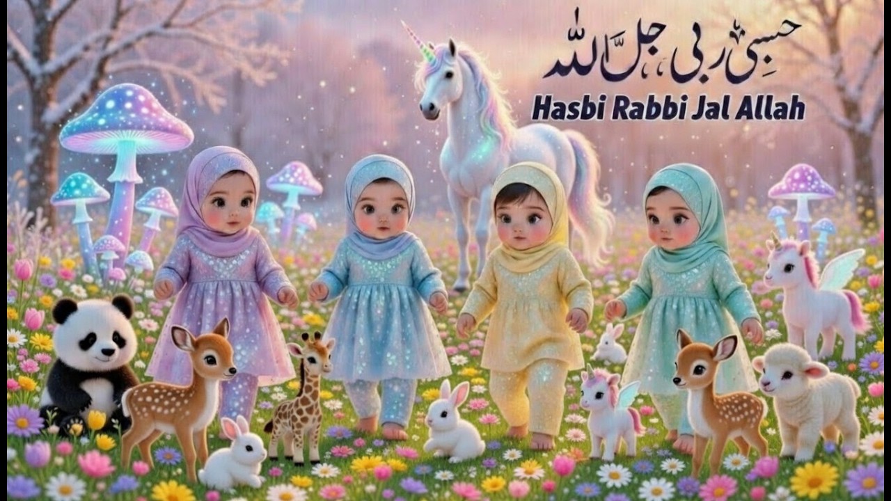 Hasbi Rabbi Jallallah | Part 3 |Beautiful Islamic Naat for Kids Little Muslim Kids+Family