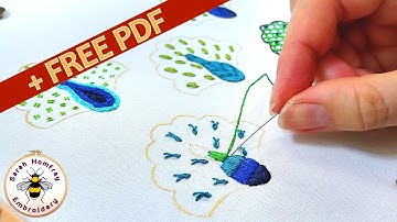 FIVE great stitches for filling closed shapes | Hand Embroidery stitches for solid shapes.