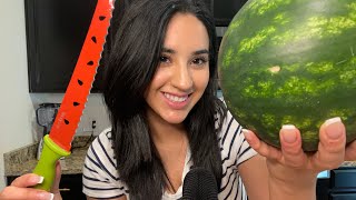 ASMR 🍉 Cutting terribly a mini-Watermelon 🍉😋