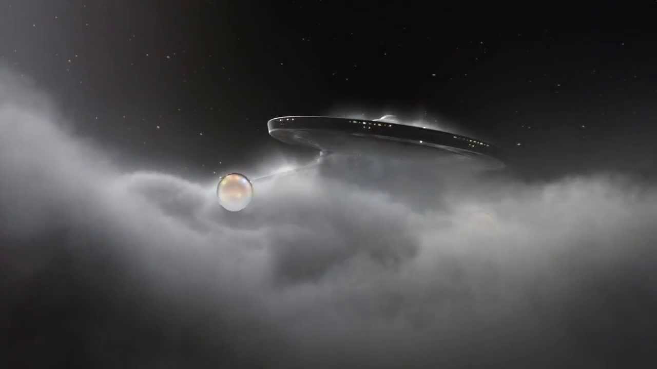 U.S.S. Ares, soaring through the clouds.