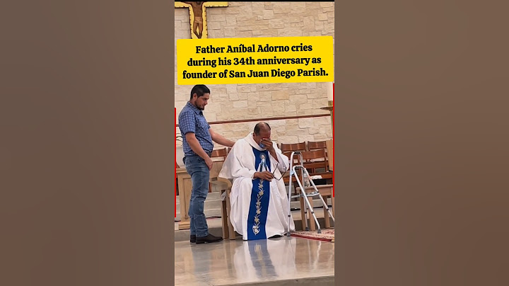 Father Aníbal Adorno cries during his 34th anniversary as founder of San Juan Diego Parish. #priest