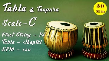 C Scale Tabla & Tanpura | Taal - Jhaptal (10) | BPM - 120