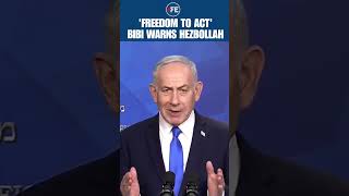 WATCH: Netanyahu Warns Hezbollah In Lebanon, Says Israel Has “Full Freedom To Act” | #shorts
