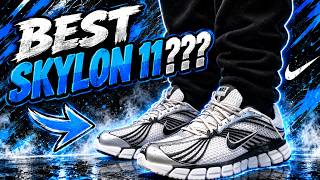 NIKE ZOOM SKYLON 11 SUMMIT WHITE BLACK SMOKE GREY ON FOOT DETAILED LOOK