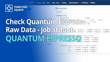 [Materials Square] Check Quantum Espresso Raw Data - job.stdout | Quantum Espresso
