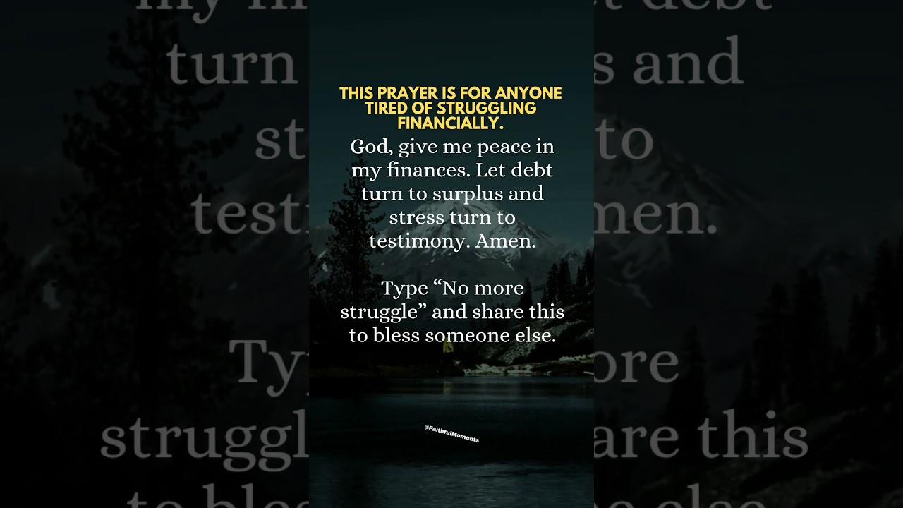 This prayer is for anyone tired of struggling financially. 