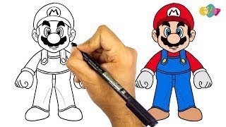 رسم سوبر ماريو سهل جدا | رسم سهل | كيف ترسم سوبر ماريو كامل | تعليم الرسم | easy drawings