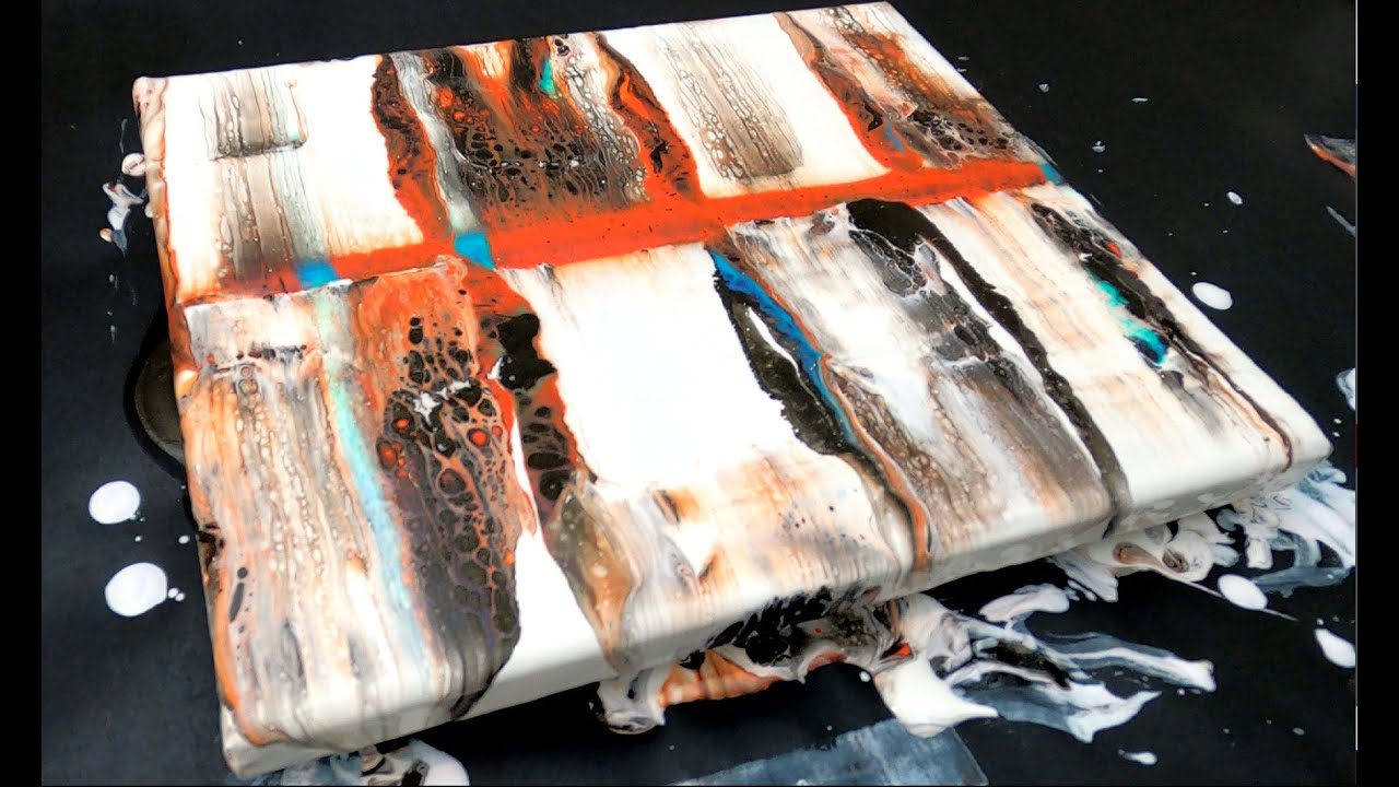 Rustic Farmhouse Swipe / Acrylic Pouring / Fluid Art Painting