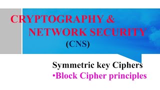 #BlockCipher Principles in Cryptography and Network Security | Lec19 #blockcipher #cns #jntuh #feed