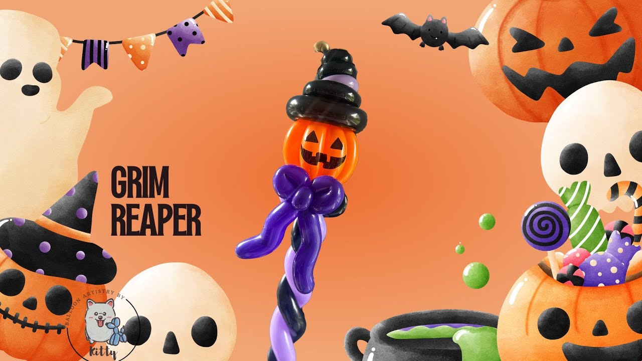 Easy way to make Halloween Balloon Pumpkin Stick