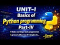 How to solve programming questions using python?|UNIT-1,Basics of python programming (part-IV)~Omega
