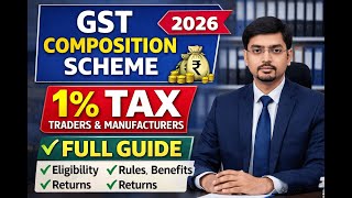 GST Composition Scheme Explained 2026 | Eligibility, 1% Tax Rate, Benefits & Rules (Hindi)