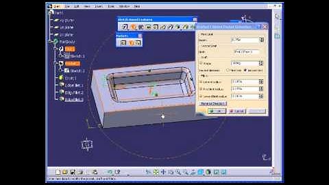 Catia tutorial 34: Drafted Filleted Pocket