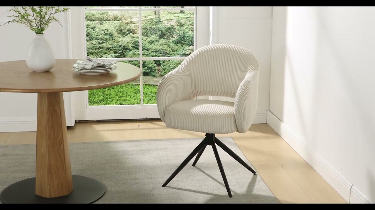 Armlehnstuhl Cord-Optik mit 360° Drehfunktion | SalesFever