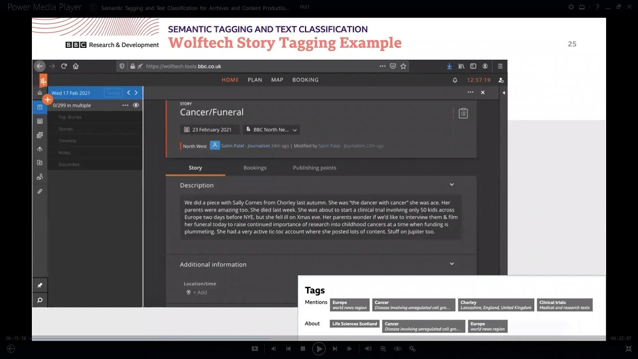 Semantic Tagging and Text Classification using wolftech story