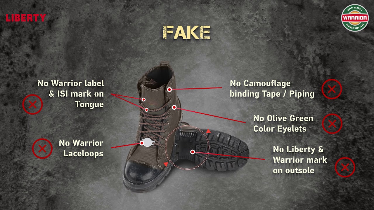 Real V/s Fake - Know the real Warrior Jungle Boot - YouTube