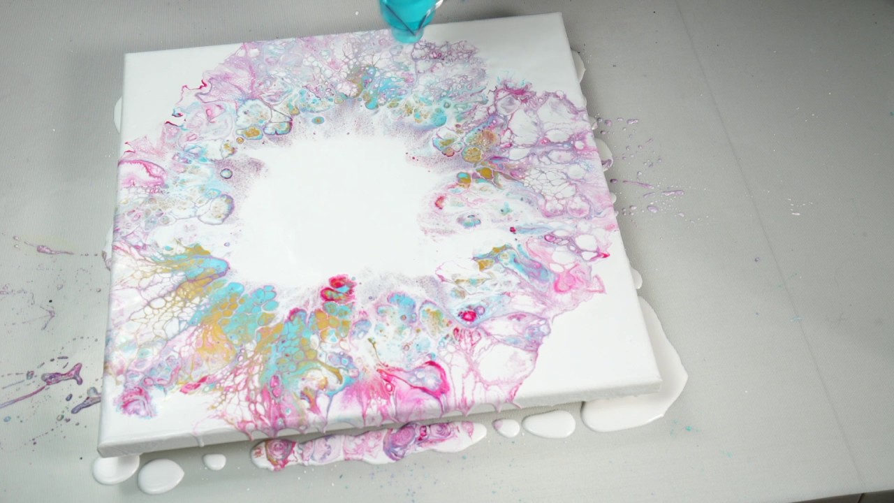 Acrylic Ring Pour Very Relaxing | Fluid Art Technique for Beginners ...