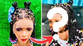 Installing Viral TikTok Frontal Kids Wig On My Toddler 🤩 What do you think??
