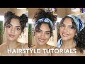 HAIRSTYLES FOR SHORT CURLY HAIR | Quick and Easy Tutorials