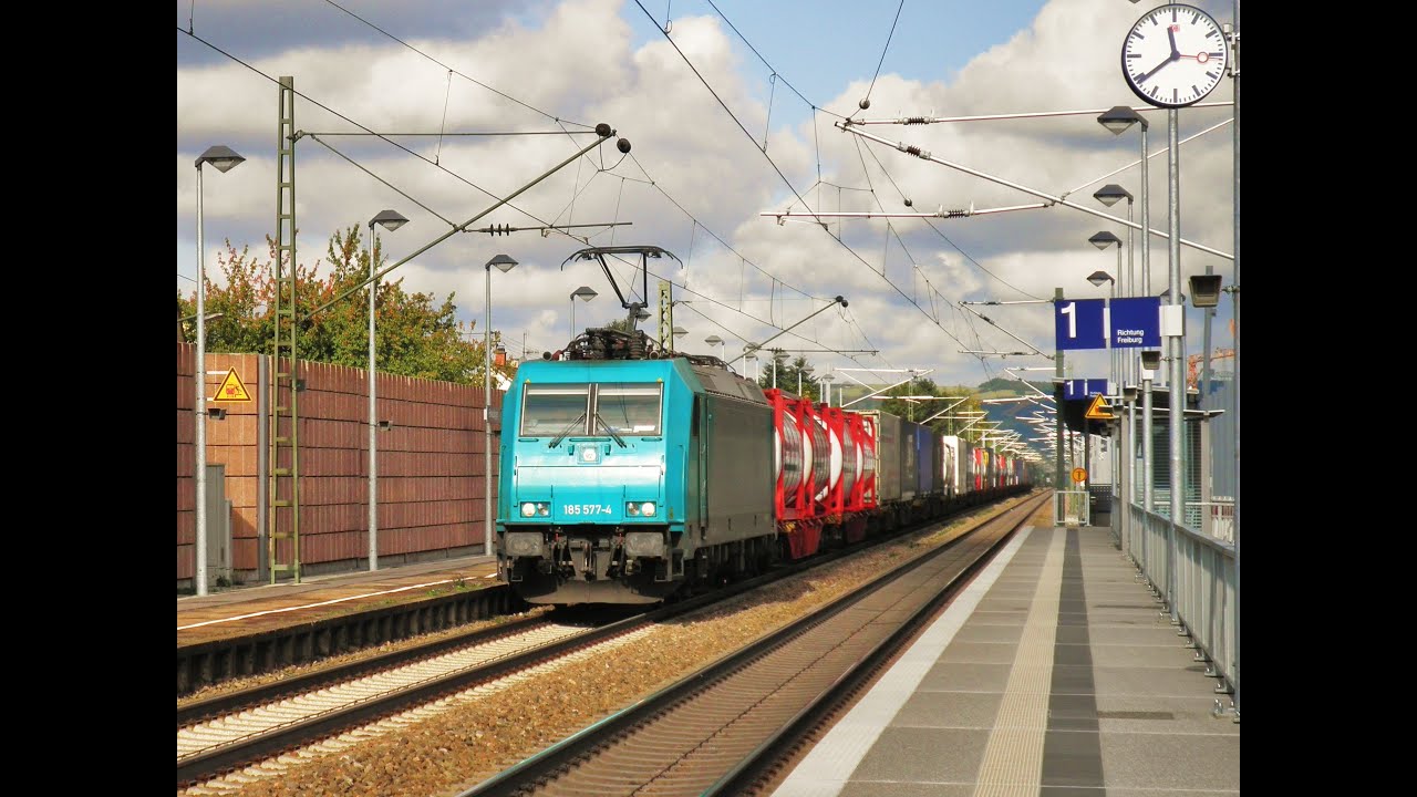 Crossrail BR 185 577 mit Shuttlewise UKV in Eimeldingen