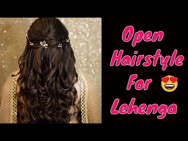 8 Cute hairstyle for open hair | open hairstyle for wedding | cute hair  style for lehenga - YouTube