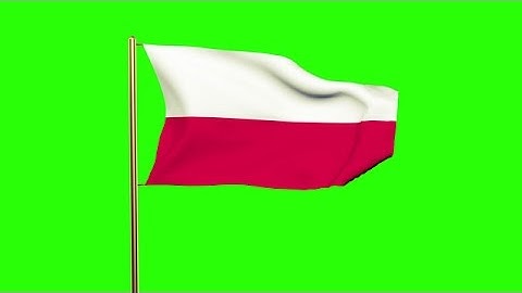 Poland Flag Waving In The Wind. Looping Sun Rises Style. Animation Loop. Green S Stock Animation