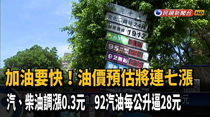 加油要快！油价连7涨 汽、柴油调涨0.3元－民视新闻 - 天天要闻